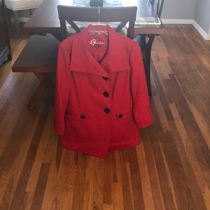 Guess Red Peacoat